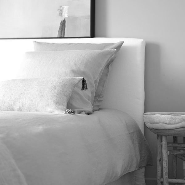 Housse de couette en lin blanche